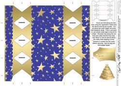 Gold Stars Cracker Shaped Treat or Favour Box