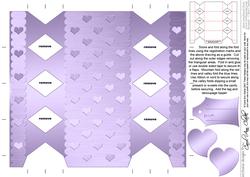 Metallic Hearts Cracker Shaped Treat or Favour Box