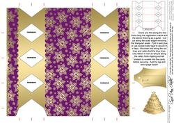 Gold Snowflakes Cracker Shaped Treat or Favour Box