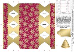 Gold Snowflakes Cracker Shaped Treat or Favour Box