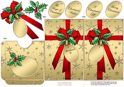 Elegant Christmas Holly Parcel Lottery Wallet Card