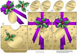 Elegant Christmas Holly Parcel Lottery Wallet Card