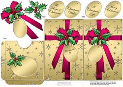Elegant Christmas Holly Parcel Lottery Wallet Card