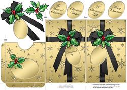 Elegant Christmas Holly Parcel Lottery Wallet Card
