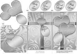 Elegant Romantic Hearts Lottery Wallet Card