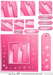 11th Bright Metallic Age Quick Card with Twisted Pyramage