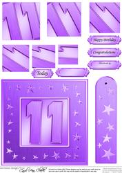 11th Bright Metallic Age Quick Card with Twisted Pyramage