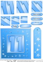 11th Bright Metallic Age Quick Card with Twisted Pyramage