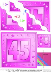 45th Bright Metallic Age Wavy Corner Side Stacker Topper