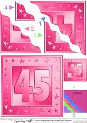 45th Bright Metallic Age Wavy Corner Side Stacker Topper
