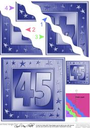 45th Bright Metallic Age Wavy Corner Side Stacker Topper