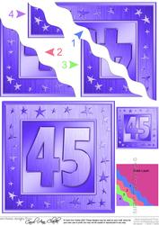45th Bright Metallic Age Wavy Corner Side Stacker Topper