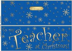 Large Dl to My Teacher Christmas Quick Cut and Fold Card