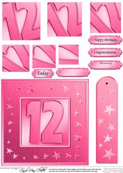 12th Bright Metallic Age Quick Card with Twisted Pyramage