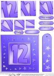 12th Bright Metallic Age Quick Card with Twisted Pyramage