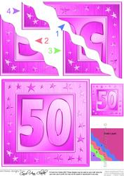 50th Bright Metallic Age Wavy Corner Side Stacker Topper