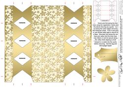 Gold Flowers Cracker Shaped Treat or Favour Box