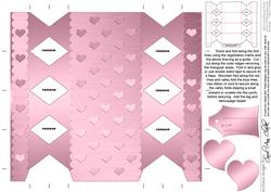 Metallic Hearts Cracker Shaped Treat or Favour Box