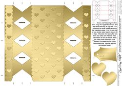 Metallic Hearts Cracker Shaped Treat or Favour Box