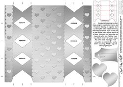 Metallic Hearts Cracker Shaped Treat or Favour Box