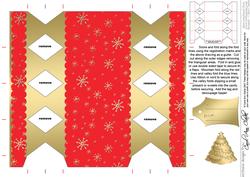 Gold Snowflakes Cracker Shaped Treat or Favour Box