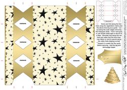 Gold Stars Cracker Shaped Treat or Favour Box