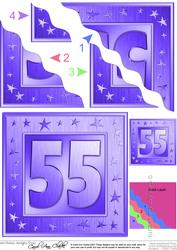 55th Bright Metallic Age Wavy Corner Side Stacker Topper
