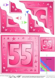 55th Bright Metallic Age Wavy Corner Side Stacker Topper