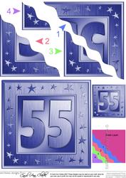 55th Bright Metallic Age Wavy Corner Side Stacker Topper