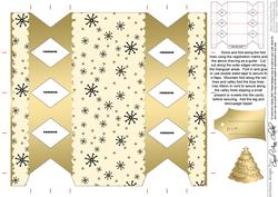 Gold Snowflakes Cracker Shaped Treat or Favour Box