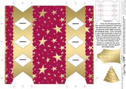 Gold Stars Cracker Shaped Treat or Favour Box