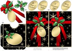 Elegant Christmas Holly Parcel Lottery Wallet Card