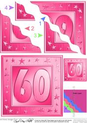 60th Bright Metallic Age Wavy Corner Side Stacker Topper