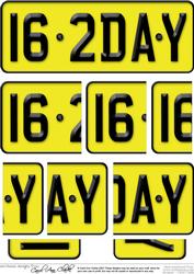 16th Birthday Fun Novelty Number Plate with Side Stacker