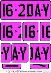 16th Birthday Fun Novelty Number Plate with Side Stacker Top