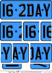 16th Birthday Fun Novelty Number Plate with Side Stacker Top