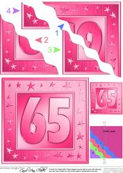 65th Bright Metallic Age Wavy Corner Side Stacker Topper
