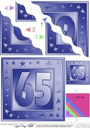 65th Bright Metallic Age Wavy Corner Side Stacker Topper