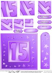 15th Bright Metallic Age Quick Card with Twisted Pyramage