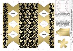 Gold Flowers Cracker Shaped Treat or Favour Box