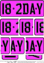 18th Birthday Fun Novelty Number Plate with Side Stacker