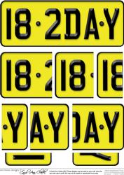 18th Birthday Fun Novelty Number Plate with Side Stacker