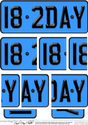 18th Birthday Fun Novelty Number Plate with Side Stacker