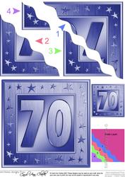 70th Bright Metallic Age Wavy Corner Side Stacker Topper