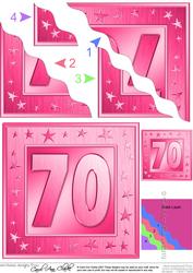 70th Bright Metallic Age Wavy Corner Side Stacker Topper