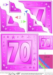 70th Bright Metallic Age Wavy Corner Side Stacker Topper