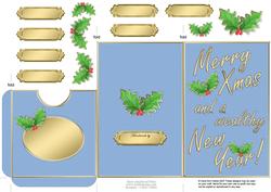 Elegant Christmas Holly Lottery Wallet Card