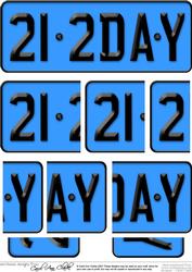 21st Birthday Fun Novelty Number Plate with Side Stacker