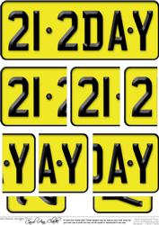 21st Birthday Fun Novelty Number Plate with Side Stacker