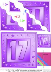 17th Bright Metallic Age Quick Card with Twisted Pyramage